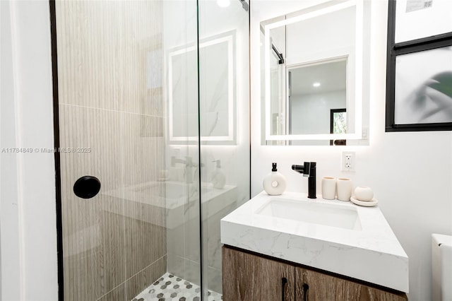 751 NE 80th St, Miami, FL 33138 - full bathroom featuring toilet, vanity, and a stall shower