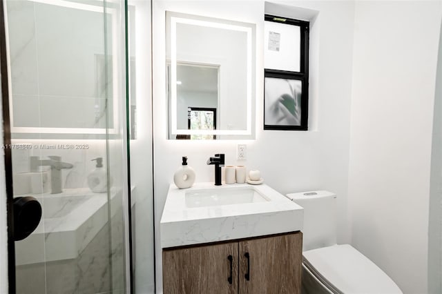 751 NE 80th St, Miami, FL 33138 - full bath featuring vanity, a shower stall, and toilet