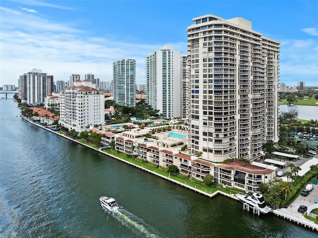 20191 E Country Club Dr Unit Ts3, Aventura, FL 33180 - drone / aerial view of a nearby body of water and a skyline view