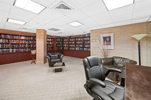 20191 E Country Club Dr Unit Ts3, Aventura, FL 33180 - carpeted office with bookshelves and a paneled ceiling