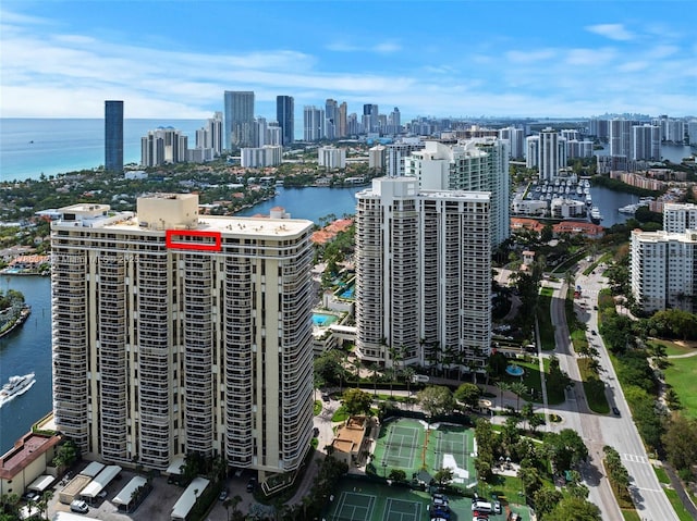 20191 E Country Club Dr Unit Ts3, Aventura, FL 33180 - drone / aerial view of a view of skyline and a nearby body of water