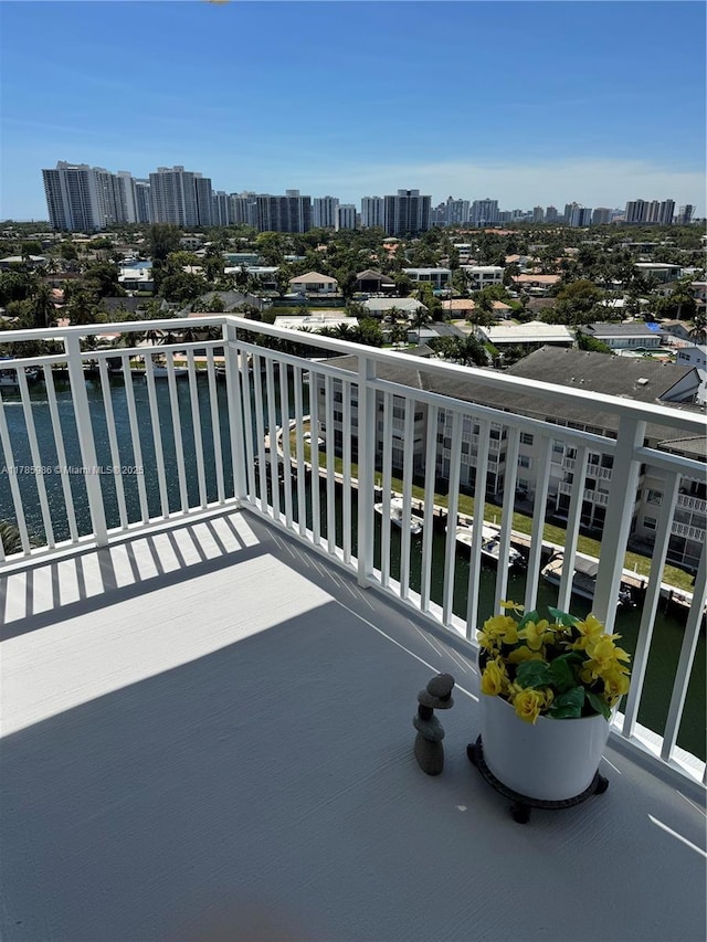 balcony featuring a city view