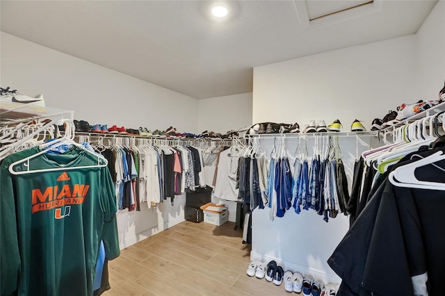 29074 SW 168th Ct, Homestead, FL 33030 - spacious closet featuring attic access and light wood finished floors