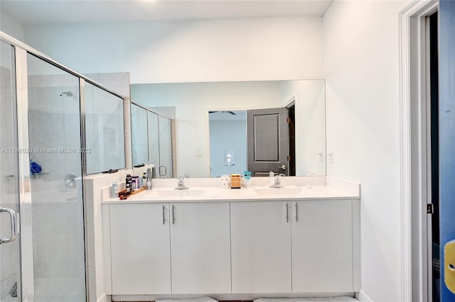 29074 SW 168th Ct, Homestead, FL 33030 - full bath featuring a shower stall, a sink, and double vanity