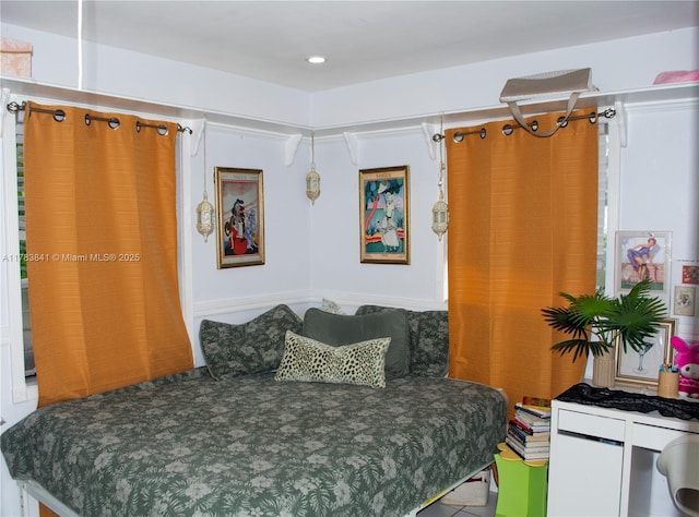 bedroom featuring recessed lighting