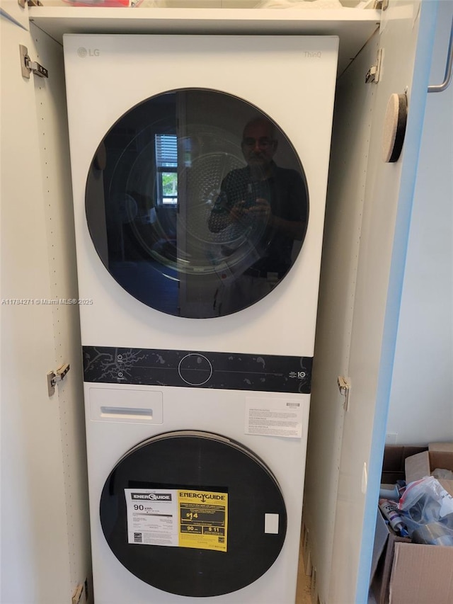 2900 Banyan St Unit 303, Fort Lauderdale, FL 33316 - washroom with estacked washer and dryer