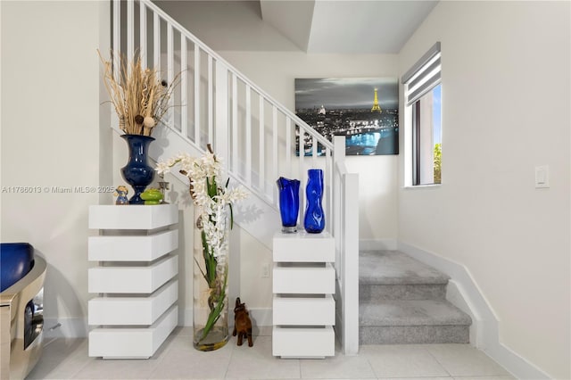 8292 NW 43rd St, Doral, FL 33166 - stairway featuring baseboards and tile patterned floors