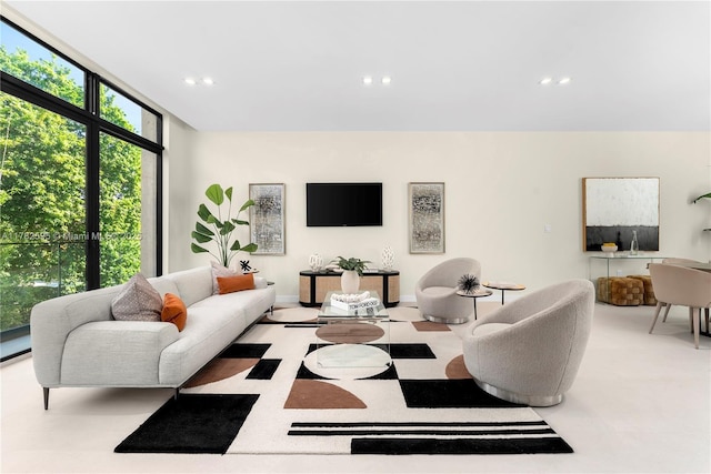 2501 SW 27th St Unit 6, Miami, FL 33133 - living area with recessed lighting and floor to ceiling windows