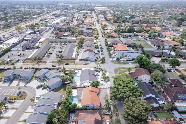 aerial view with a residential view