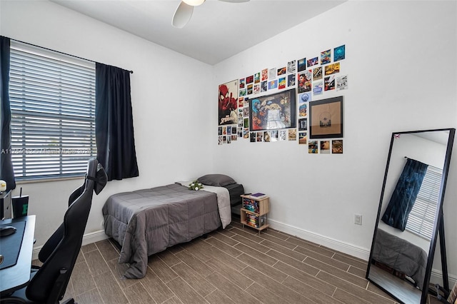 7765 SW 54th Ct Unit 7765, Miami, FL 33143 - bedroom featuring wood finished floors, baseboards, and ceiling fan