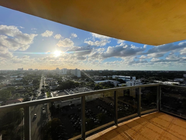 balcony with a view of city