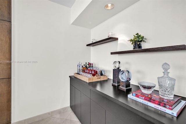 2000 Island Blvd Unit 1704, Aventura, FL 33160 - bar featuring a dry bar, baseboards, and light tile patterned floors