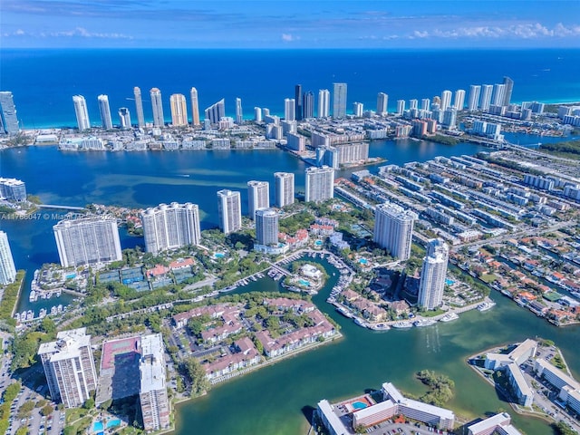 2000 Island Blvd Unit 1704, Aventura, FL 33160 - drone / aerial view with a water view and a view of city