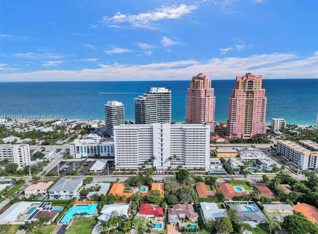 2200 NE 33rd Ave Unit 10F, Fort Lauderdale, FL 33305 - aerial view with a water view and a view of city