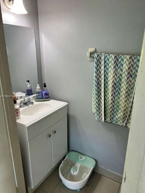bathroom featuring vanity and tile patterned floors