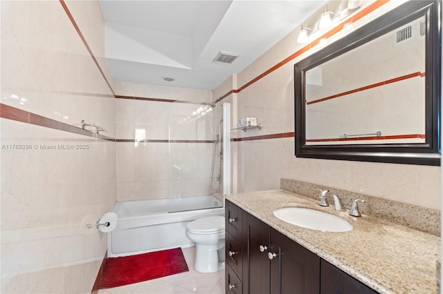 110 Washington Ave Unit 2307, Miami Beach, FL 33139 - full bathroom with vanity, shower / bath combination, and tile patterned flooring