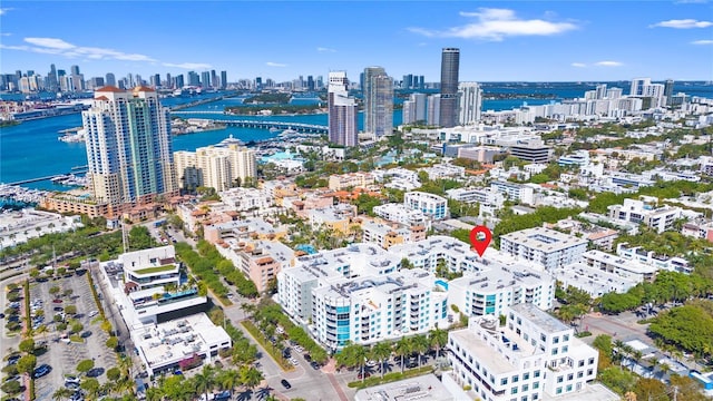 110 Washington Ave Unit 2307, Miami Beach, FL 33139 - aerial view of skyline, a nearby body of water, and a notable bridge