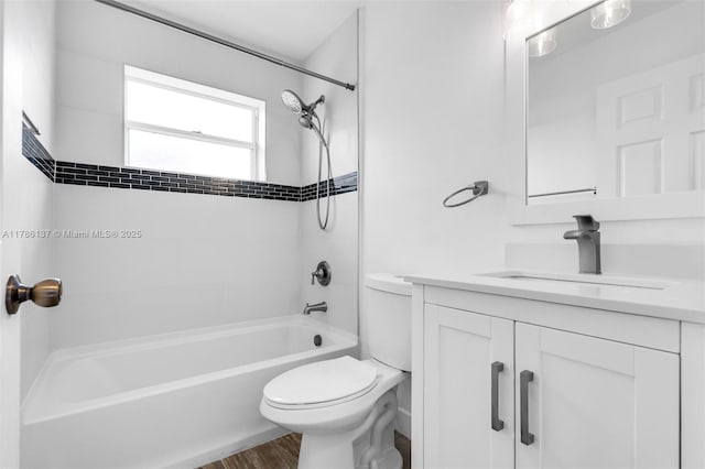 8612 SW 159th Pl, Miami, FL 33193 - bathroom featuring vanity, shower / tub combination, and wood finished floors