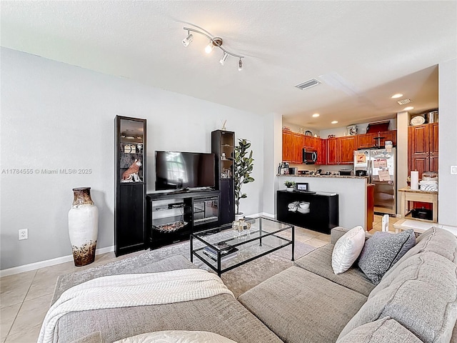 294 Las Brisas Cir, Sunrise, FL 33326 - living area with light tile patterned flooring, recessed lighting, and baseboards