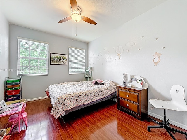 294 Las Brisas Cir, Sunrise, FL 33326 - bedroom featuring wood finished floors, baseboards, and ceiling fan