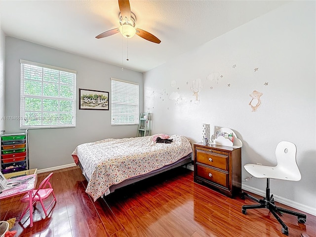 294 Las Brisas Cir, Sunrise, FL 33326 - bedroom with wood finished floors, baseboards, and ceiling fan