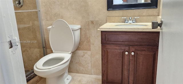 14195 SW 87th St Unit B306, Miami, FL 33183 - full bathroom featuring toilet, vanity, a shower stall, and tile patterned floors