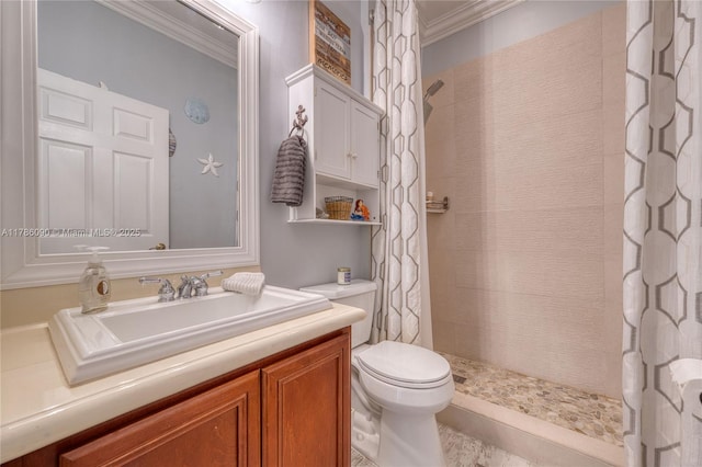 1454 Newhaven Point Ln, West Palm Beach, FL 33411 - full bath featuring crown molding, tiled shower, and vanity