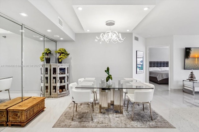 3400 192nd St Unit 1606, Aventura, FL 33180 - dining area featuring recessed lighting, a chandelier, and baseboards