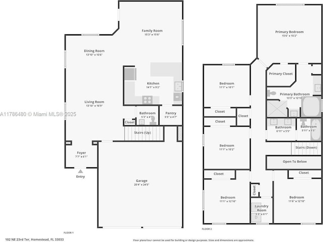 102 NE 23rd Ter, Homestead, FL 33033 - floor plan