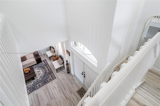 1733 SW 151st Pl, Miami, FL 33185 - foyer entrance featuring wood finished floors, stairs, and a high ceiling
