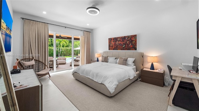 10603 NE 11th Ave, Miami Shores, FL 33138 - bedroom featuring access to exterior, an office area, and recessed lighting