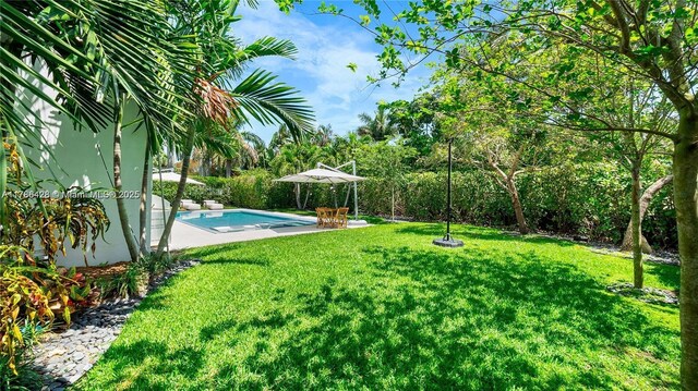 10603 NE 11th Ave, Miami Shores, FL 33138 - view of green lawn featuring an outdoor pool