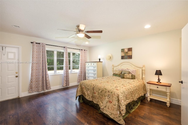 13940 Nesting Way Unit C, Delray Beach, FL 33484 - bedroom with wood finished floors, a ceiling fan, and recessed lighting