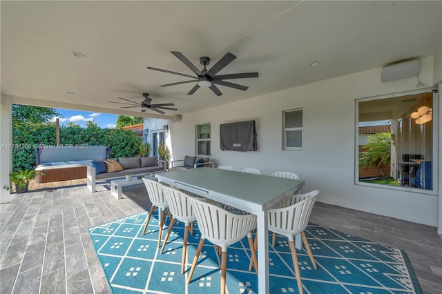 3953 SW 60th Ave, Miami, FL 33155 - view of patio / terrace with a ceiling fan and outdoor lounge area