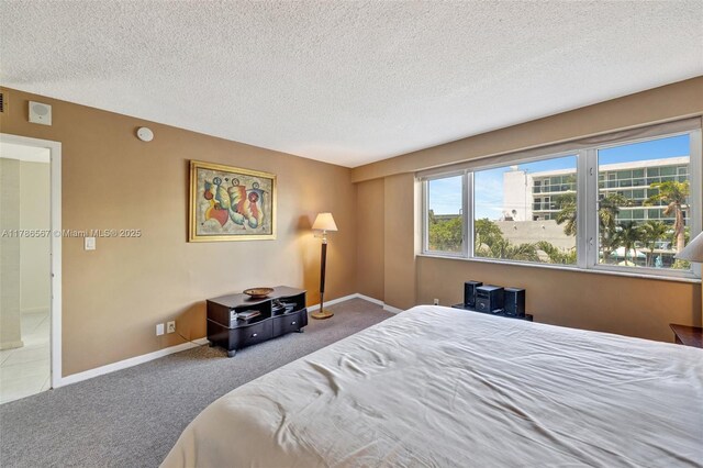3000 Holiday Dr Unit 306, Fort Lauderdale, FL 33316 - bedroom with a textured ceiling, carpet floors, and baseboards