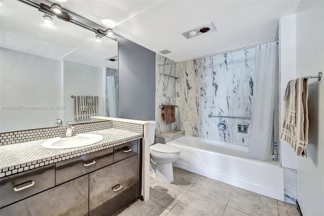 3000 Holiday Dr Unit 306, Fort Lauderdale, FL 33316 - full bath with shower / bath combination with curtain, tile patterned flooring, toilet, and vanity