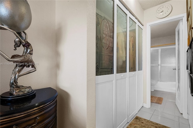 interior space with light tile patterned flooring