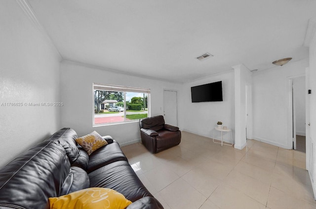 6200 Wiley St, Hollywood, FL 33023 - living area with baseboards, light tile patterned flooring, and visible vents