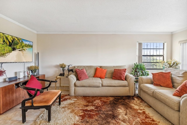 844 SW 134th Pl, Miami, FL 33184 - living room with a textured ceiling and crown molding