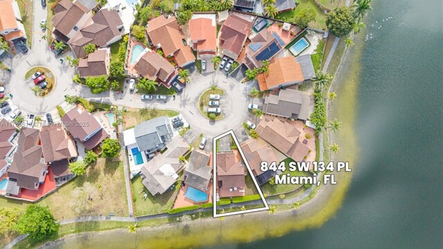 844 SW 134th Pl, Miami, FL 33184 - bird's eye view with a residential view and a water view