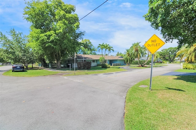 view of street featuring traffic signs
