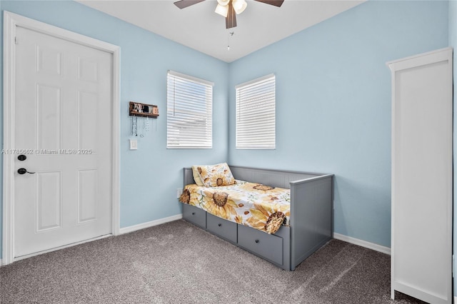 11640 SW 243rd St, Homestead, FL 33032 - bedroom featuring baseboards, carpet flooring, and ceiling fan