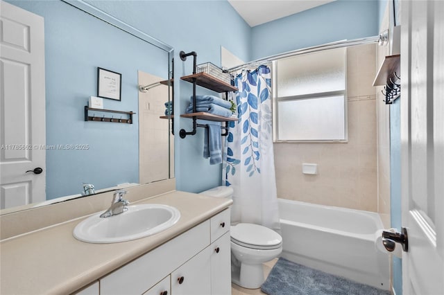 11640 SW 243rd St, Homestead, FL 33032 - bathroom featuring shower / tub combo with curtain, vanity, and toilet