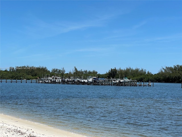 6081 SE Landing Way Unit 8, Stuart, FL 34997 - water view with a dock and nearby beach