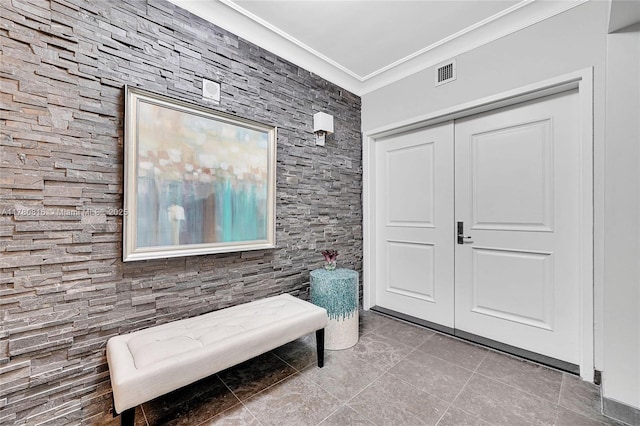 3101 S Ocean Dr Unit 701, Hollywood, FL 33019 - living area with crown molding and tile patterned floors