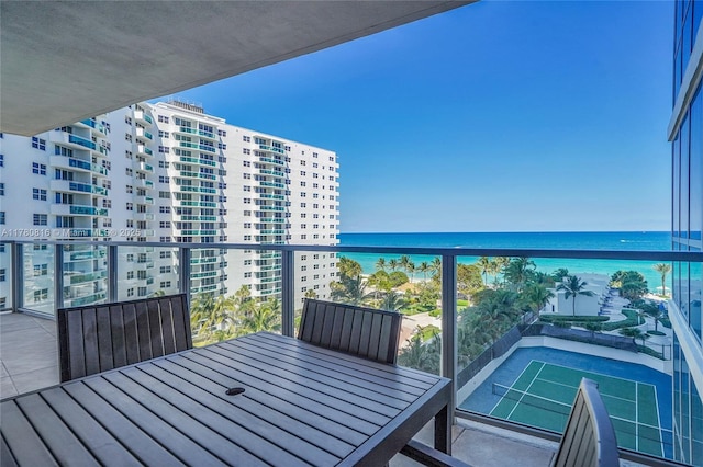 3101 S Ocean Dr Unit 701, Hollywood, FL 33019 - balcony with a water view and outdoor dining area