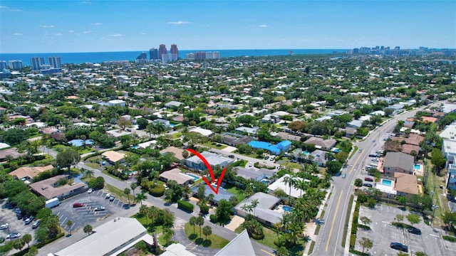 2506 NE 30th St, Fort Lauderdale, FL 33306 - drone / aerial view of city skyline and a large body of water