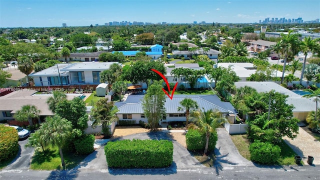 2506 NE 30th St, Fort Lauderdale, FL 33306 - aerial view of residential area featuring skyline