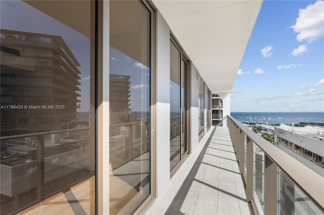 balcony with a water view