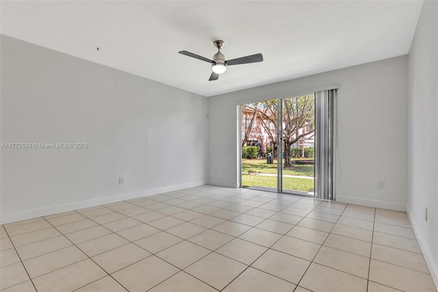 7848 Catalina Cir Unit 7848, Tamarac, FL 33321 - empty room featuring ceiling fan, light tile patterned floors, and baseboards